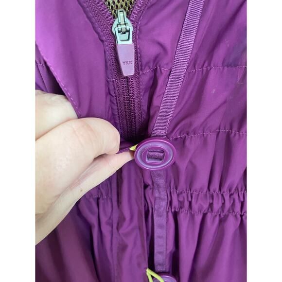 Athleta purple anorak long button-down and zipper windbreaker jacket with hood - Picture 6 of 12